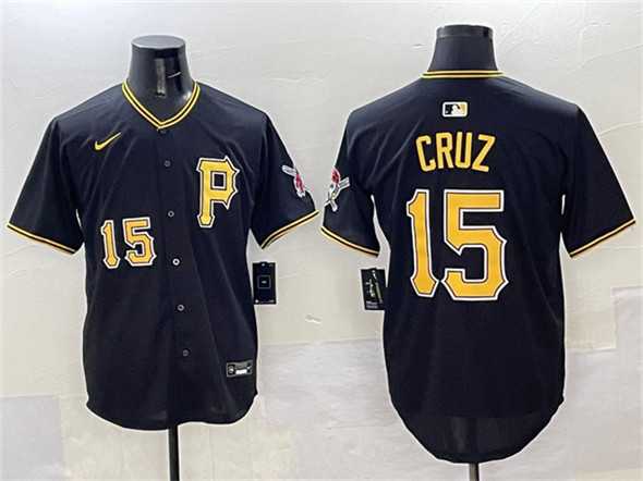 Men%27s Pittsburgh Pirates #15 Oneil Cruz Black 2025 Limited Stitched Jersey